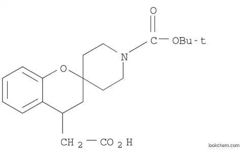 Molecular Structure of 952681-82-2 (2-(1'-(TERT-BUTOXYCARBONYL)SPIRO[CHROMAN-2,4'-PIPERIDINE]-4-YL)ACETIC ACID)